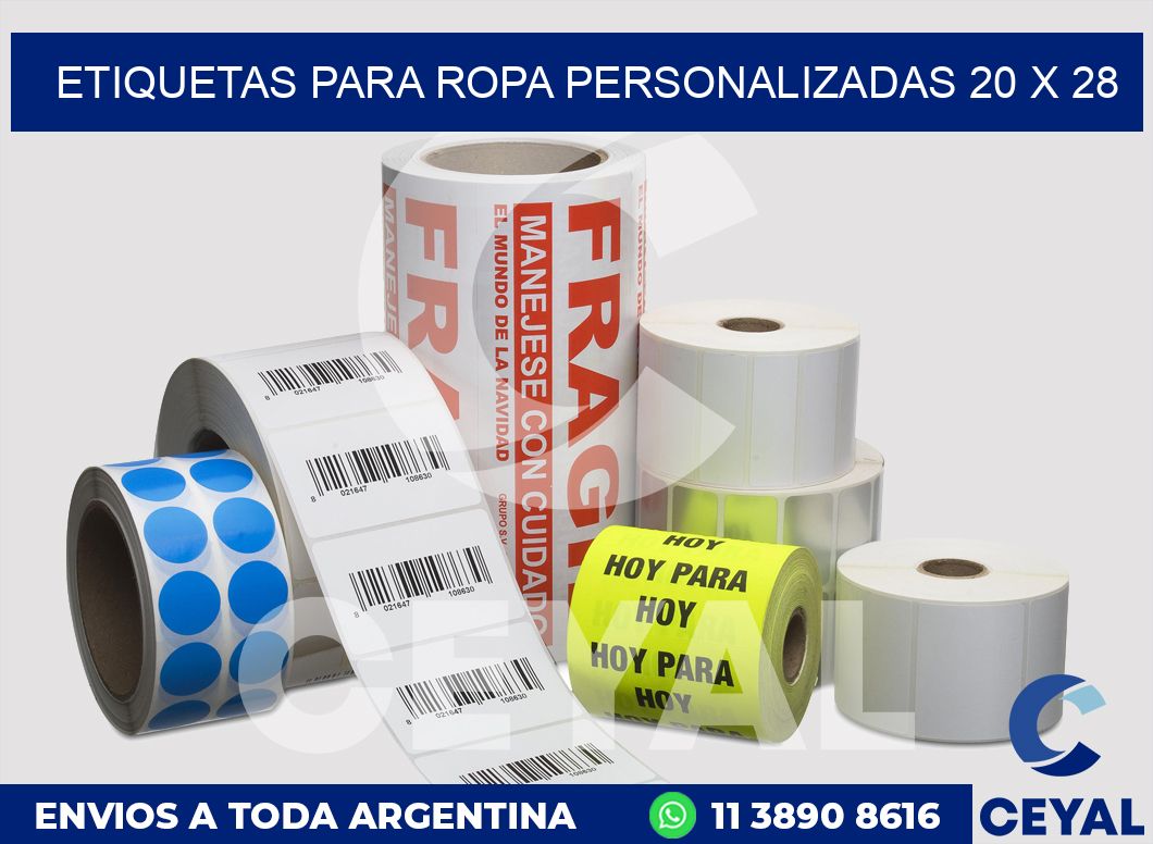 etiquetas para ropa personalizadas 20 x 28