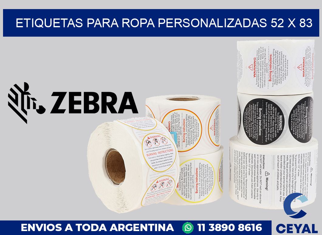 etiquetas para ropa personalizadas 52 x 83