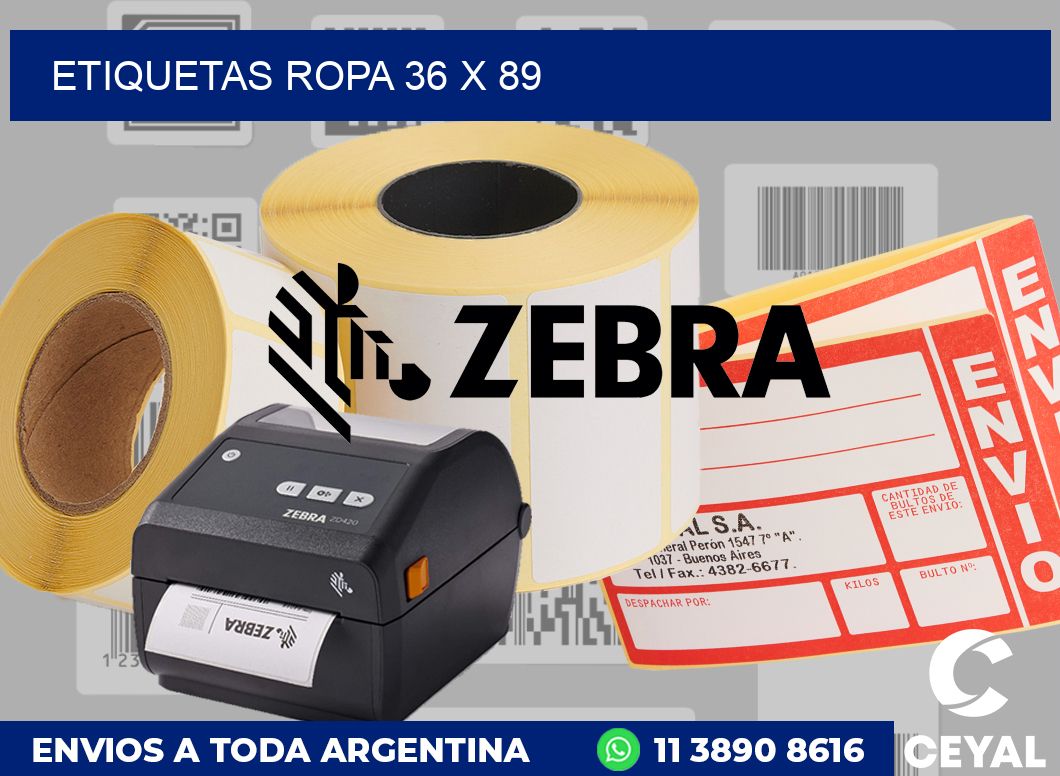 etiquetas ropa 36 x 89