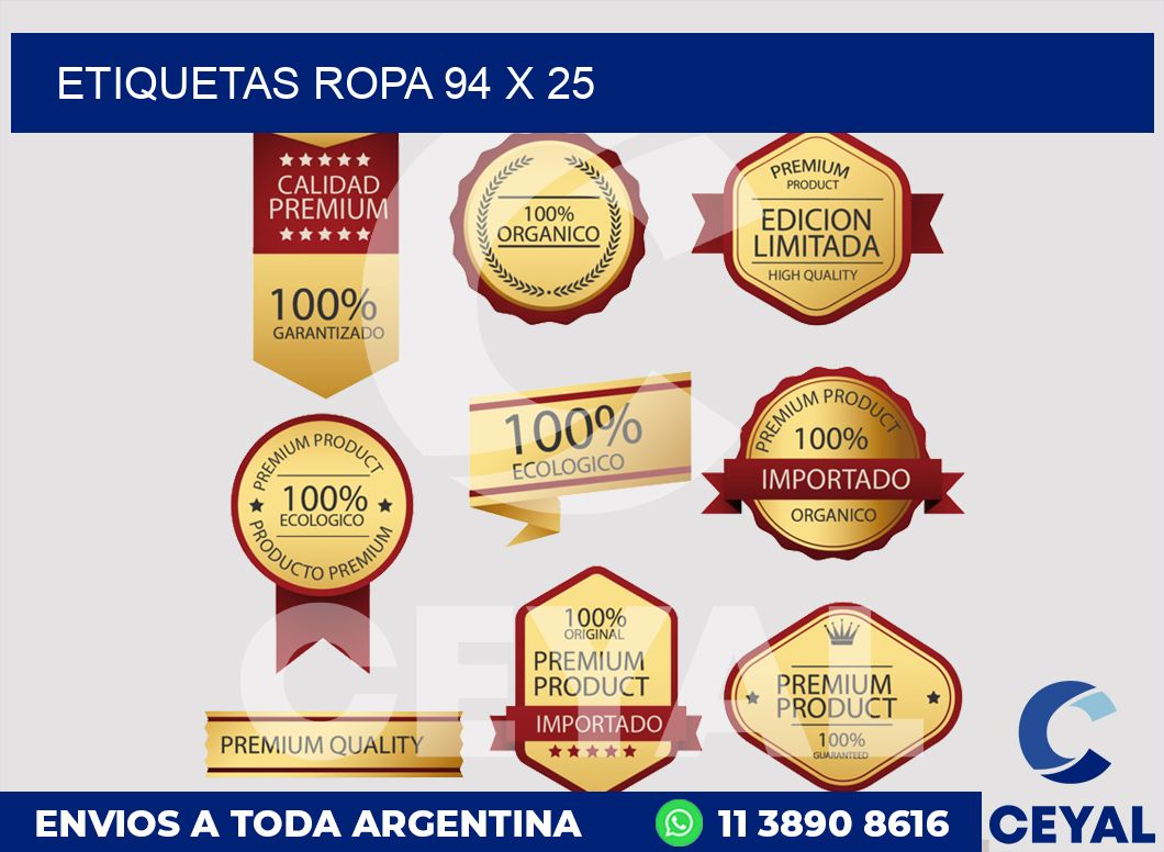 etiquetas ropa 94 x 25