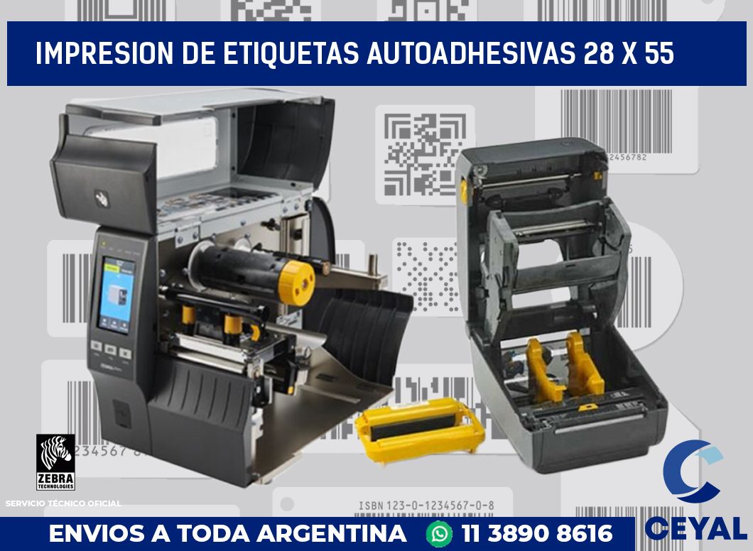impresion de etiquetas autoadhesivas 28 x 55