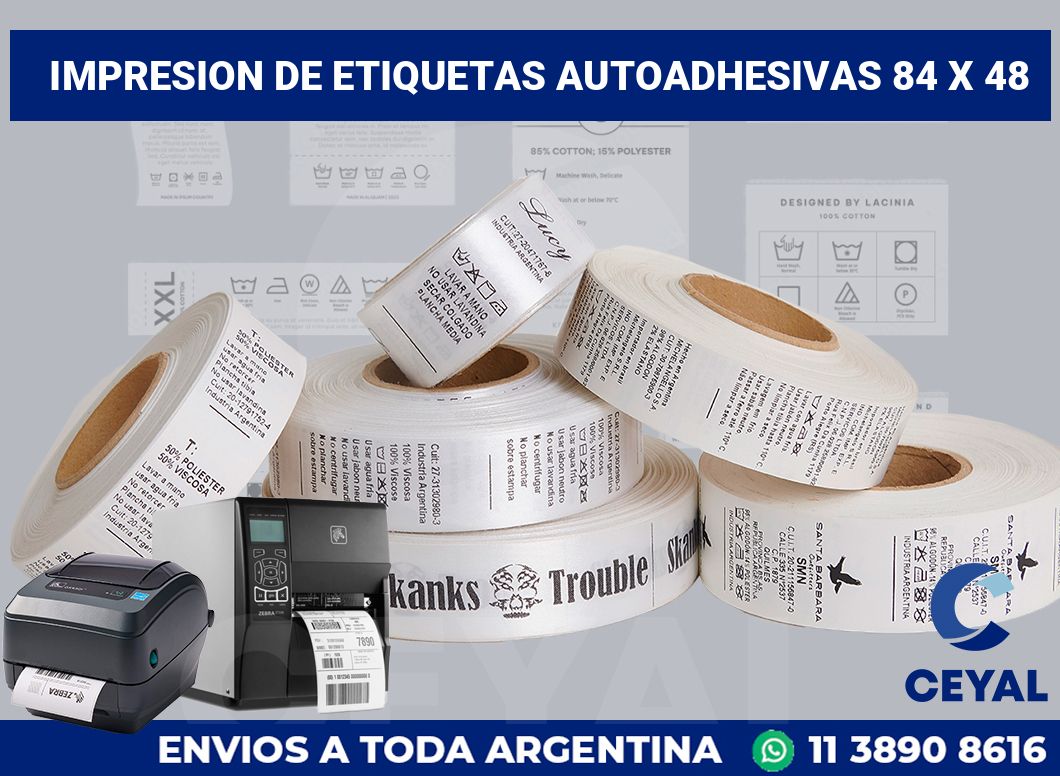 impresion de etiquetas autoadhesivas 84 x 48