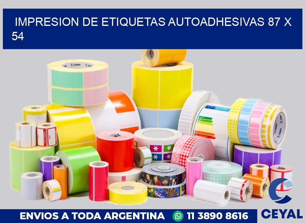 impresion de etiquetas autoadhesivas 87 x 54