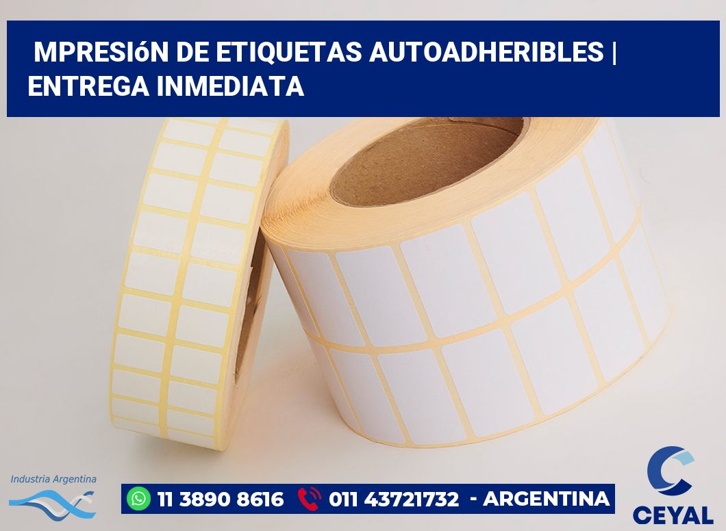 mpresión de etiquetas autoadheribles | Entrega inmediata