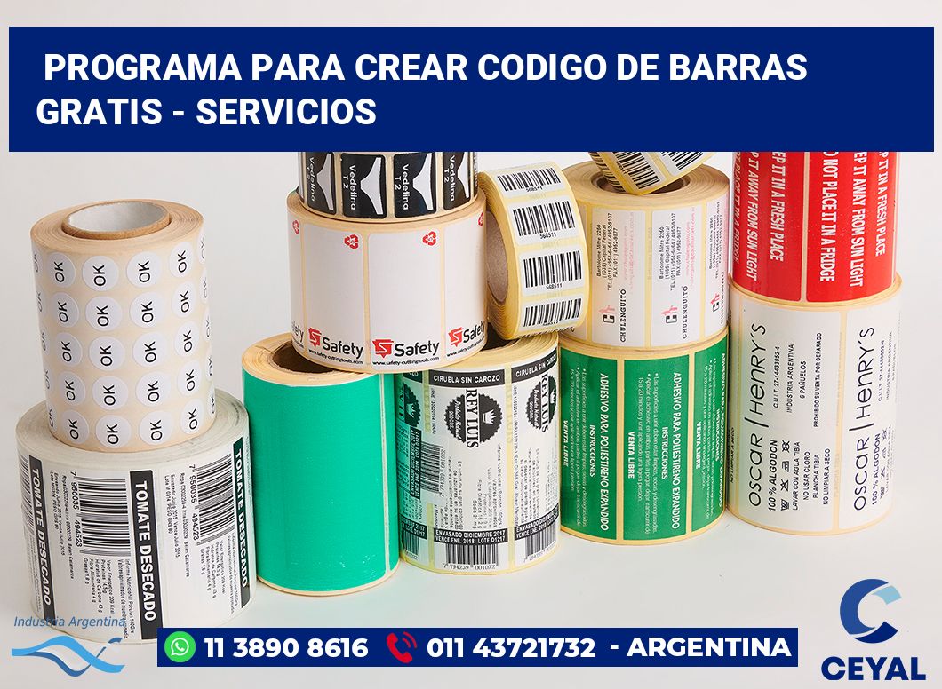 programa para crear codigo de barras gratis - Servicios