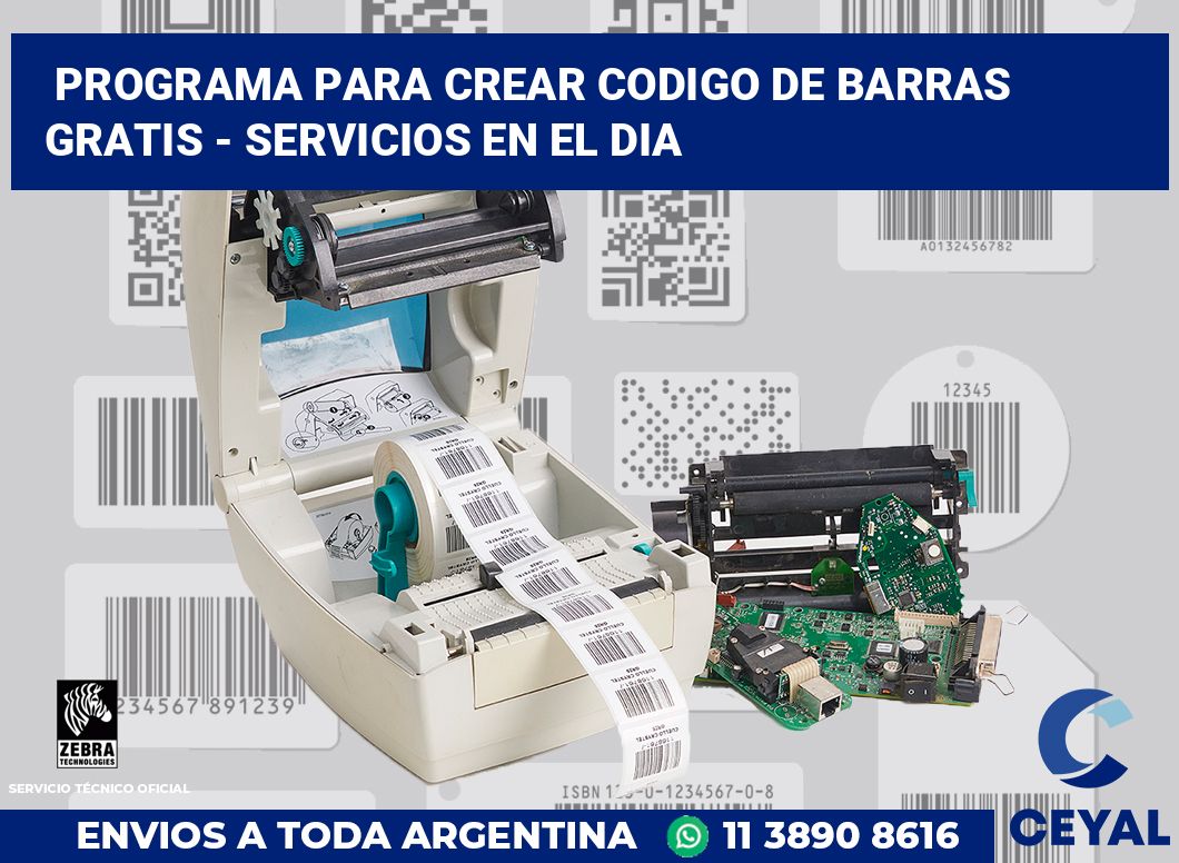 programa para crear codigo de barras gratis - Servicios en el dia