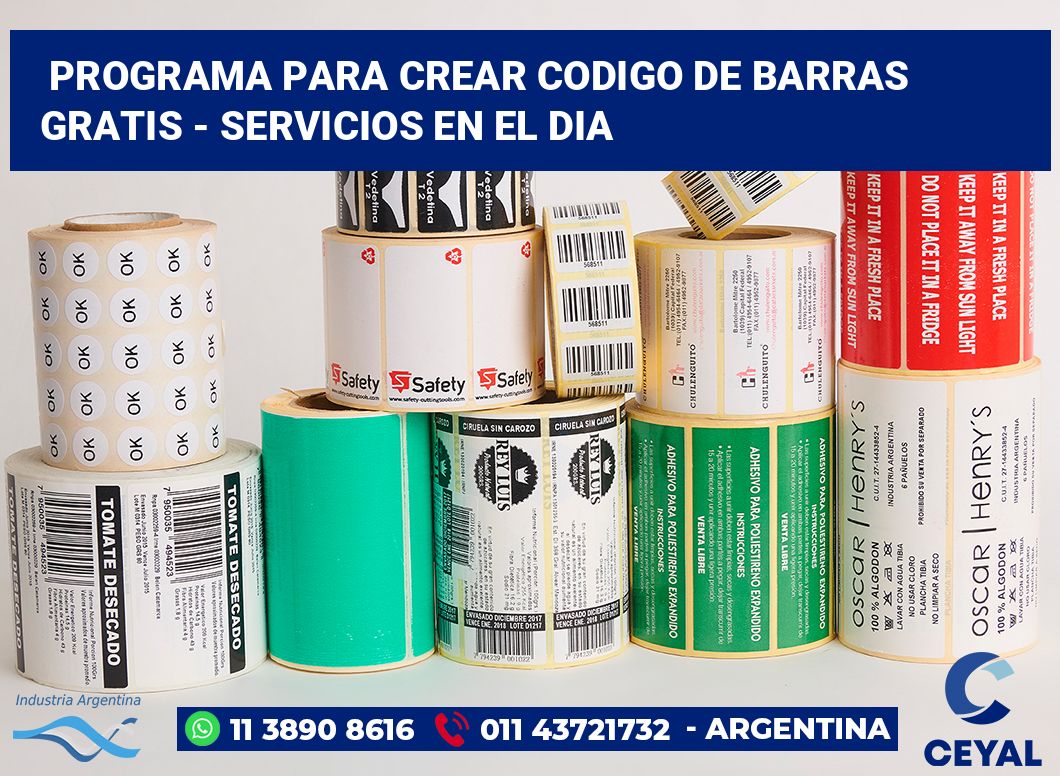 programa para crear codigo de barras gratis - Servicios en el dia