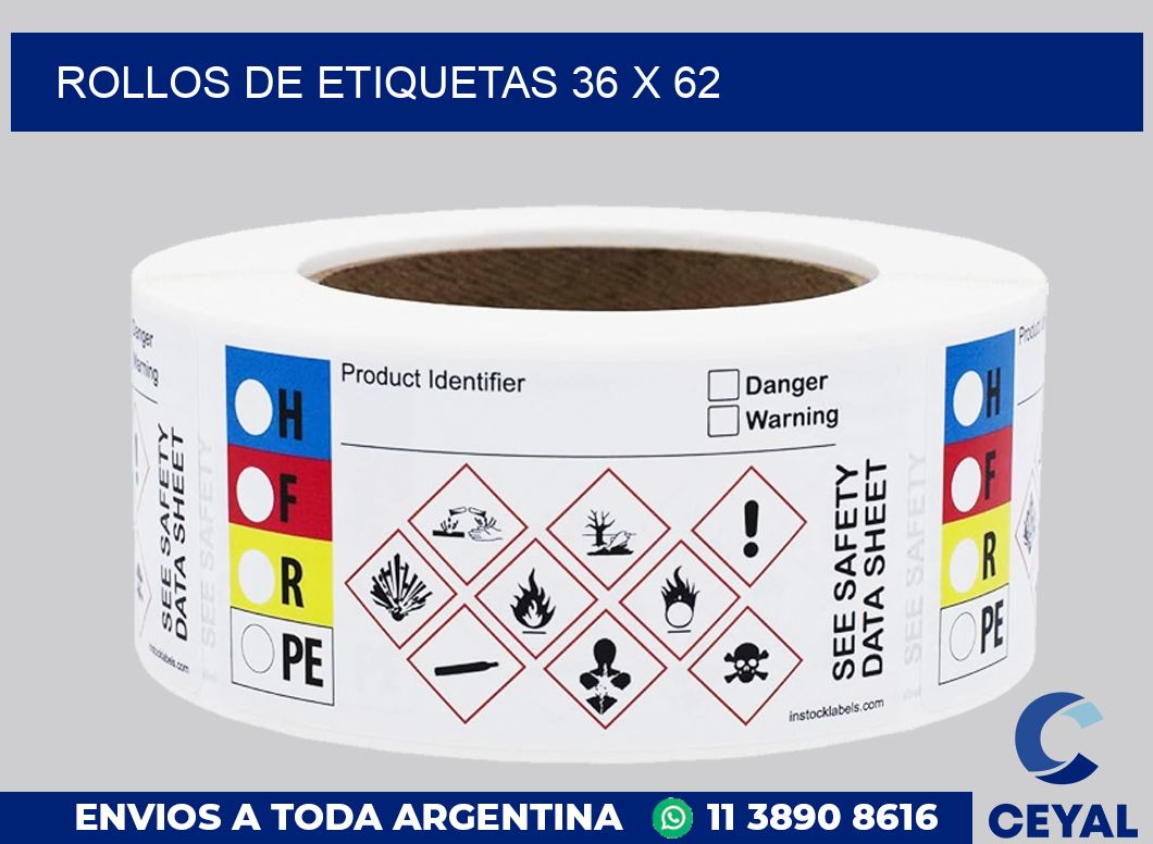 rollos de etiquetas 36 x 62