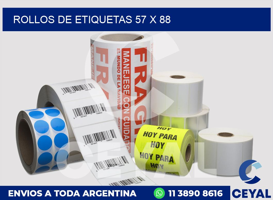 rollos de etiquetas 57 x 88