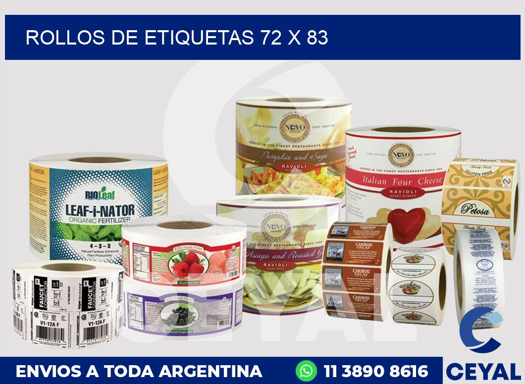 rollos de etiquetas 72 x 83
