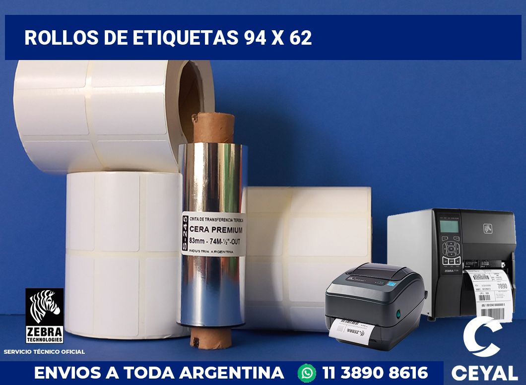 rollos de etiquetas 94 x 62