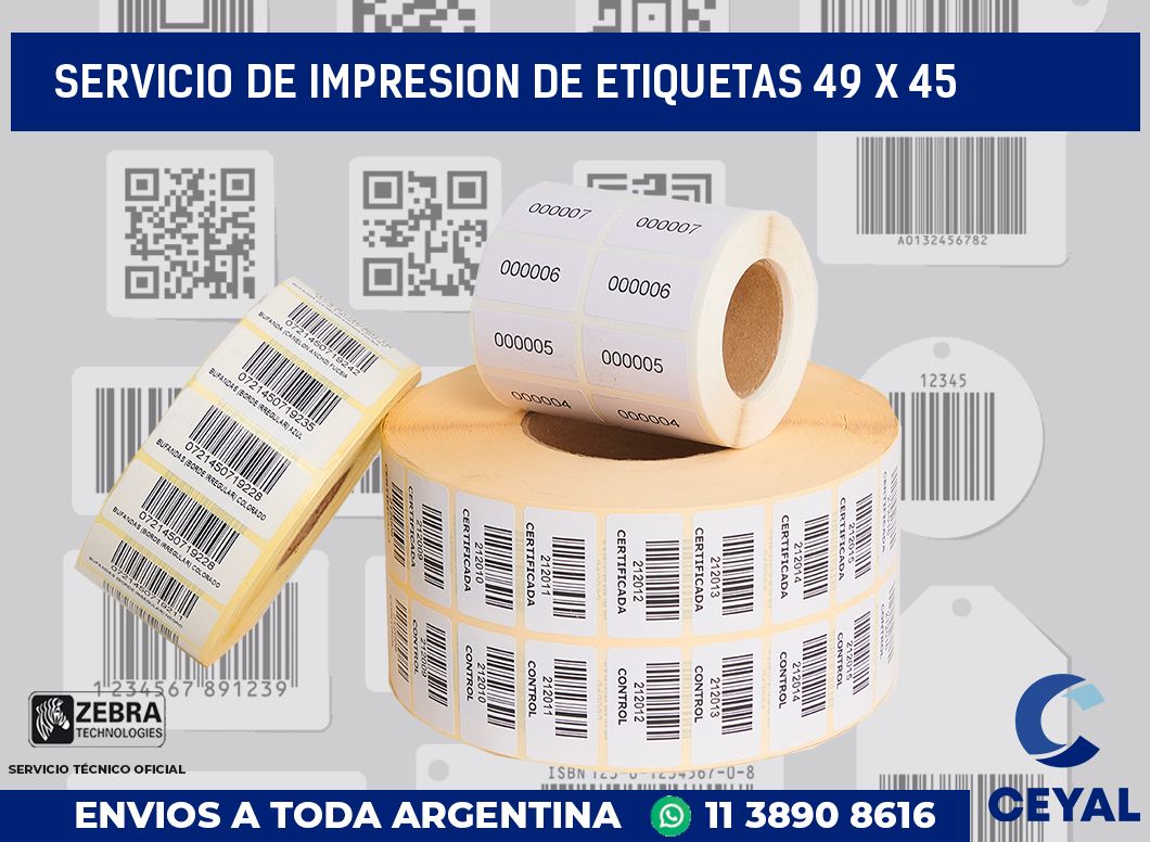 servicio de impresion de etiquetas 49 x 45