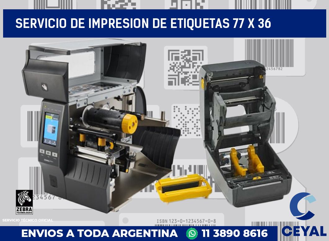 servicio de impresion de etiquetas 77 x 36