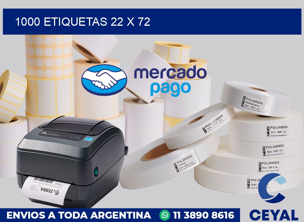 1000 etiquetas 22 x 72