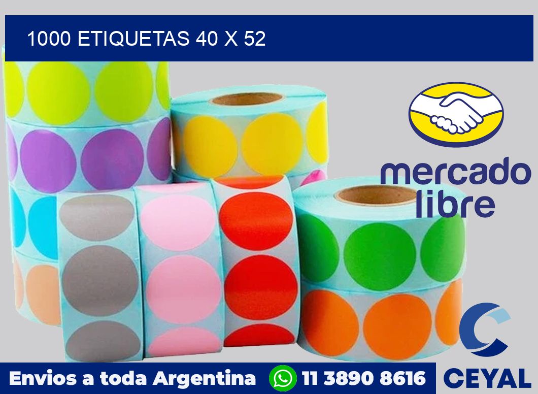1000 etiquetas 40 x 52