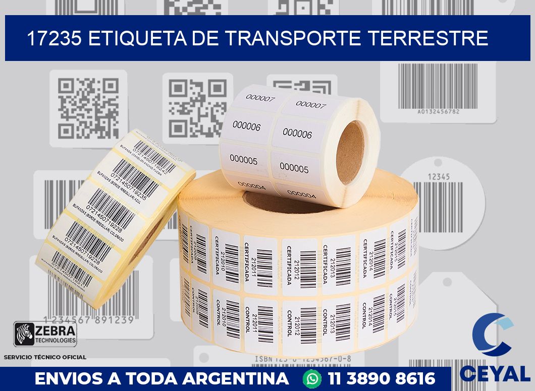17235 Etiqueta de transporte terrestre