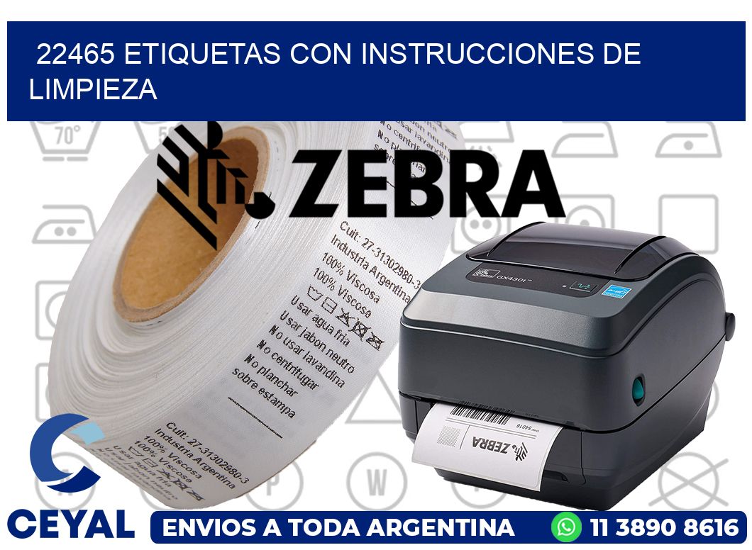 22465 Etiquetas con instrucciones de Limpieza