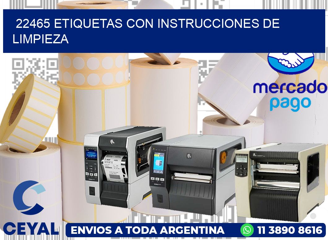 22465 Etiquetas con instrucciones de Limpieza