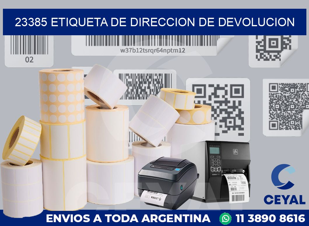 23385 Etiqueta de direccion de devolucion
