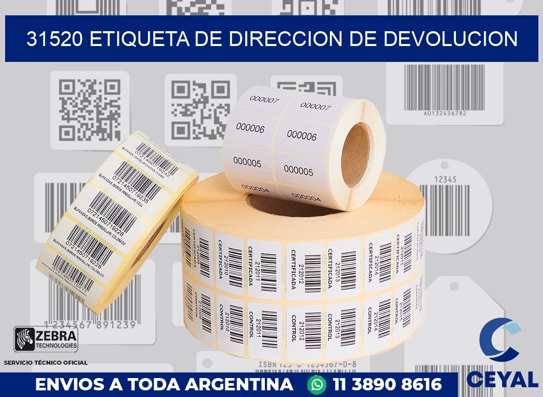 31520 Etiqueta de direccion de devolucion