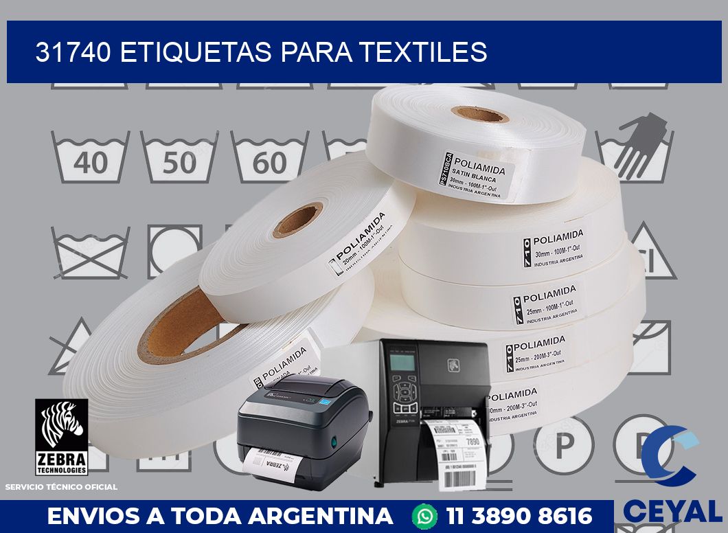 31740 etiquetas para textiles