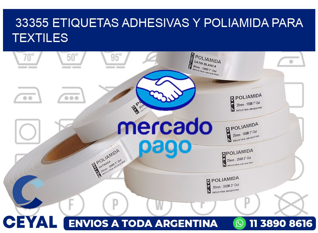 33355 Etiquetas adhesivas y poliamida para textiles