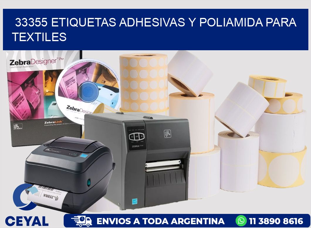 33355 Etiquetas adhesivas y poliamida para textiles