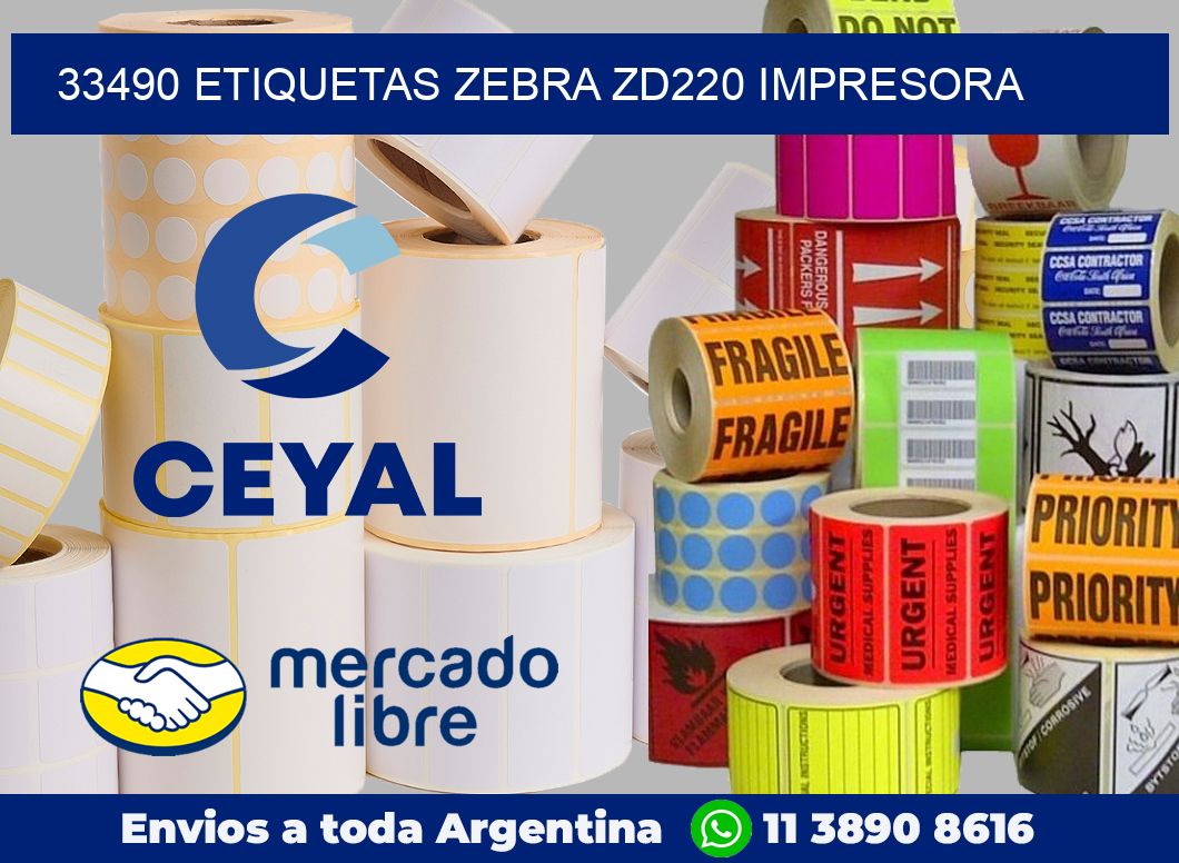 33490 etiquetas Zebra zd220 impresora