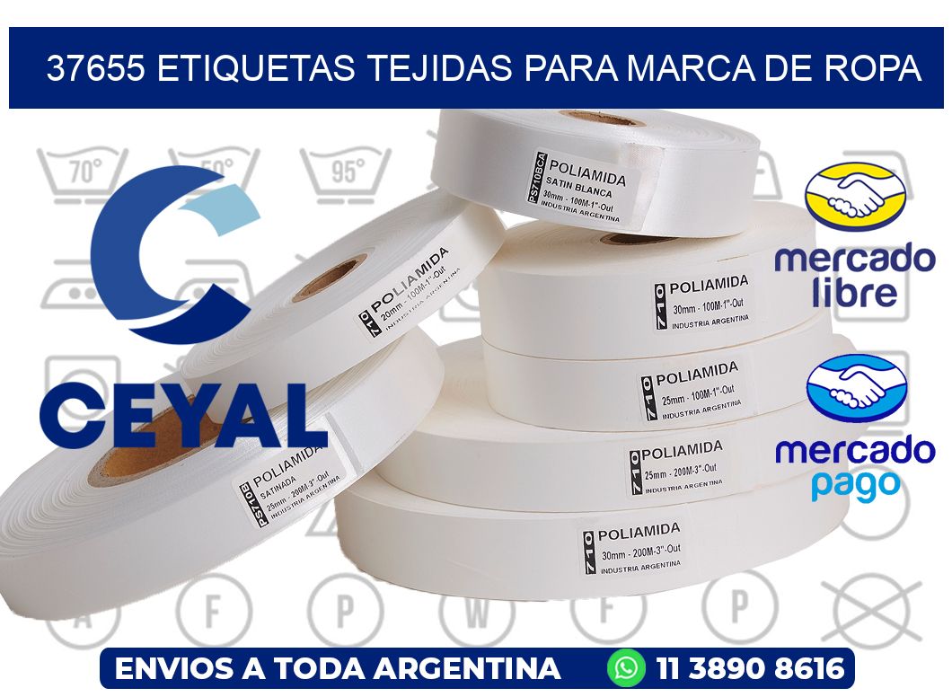 37655 Etiquetas Tejidas para Marca de Ropa