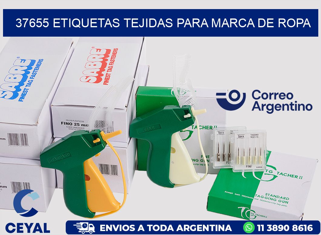 37655 Etiquetas Tejidas para Marca de Ropa