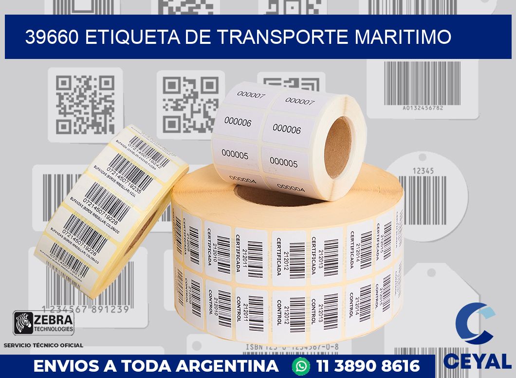 39660 Etiqueta de transporte maritimo