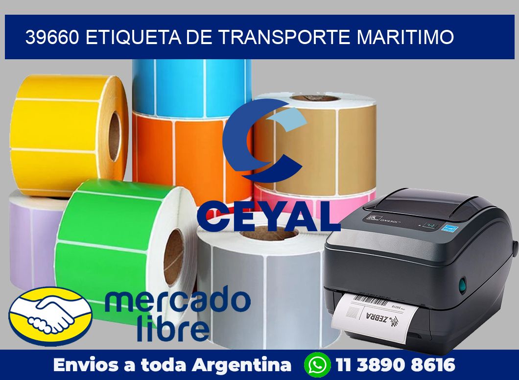 39660 Etiqueta de transporte maritimo