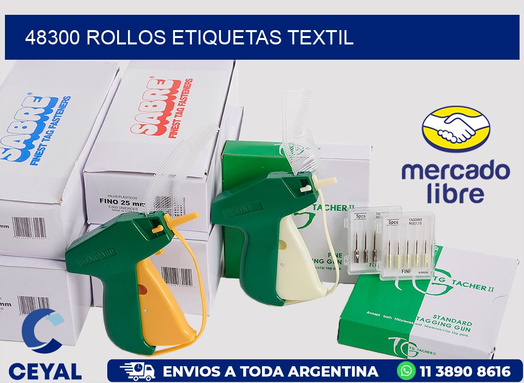 48300 rollos etiquetas textil