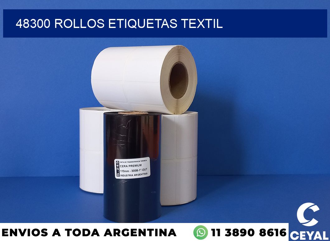 48300 rollos etiquetas textil