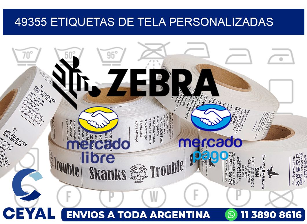 49355 Etiquetas de tela personalizadas