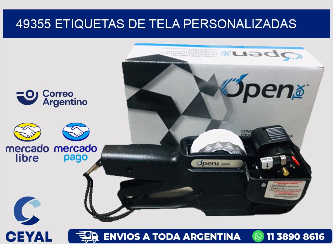 49355 Etiquetas de tela personalizadas
