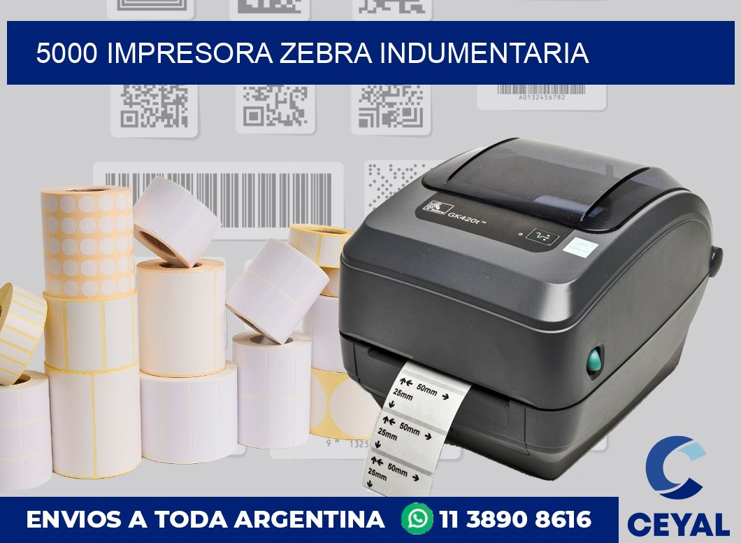 5000 Impresora Zebra indumentaria