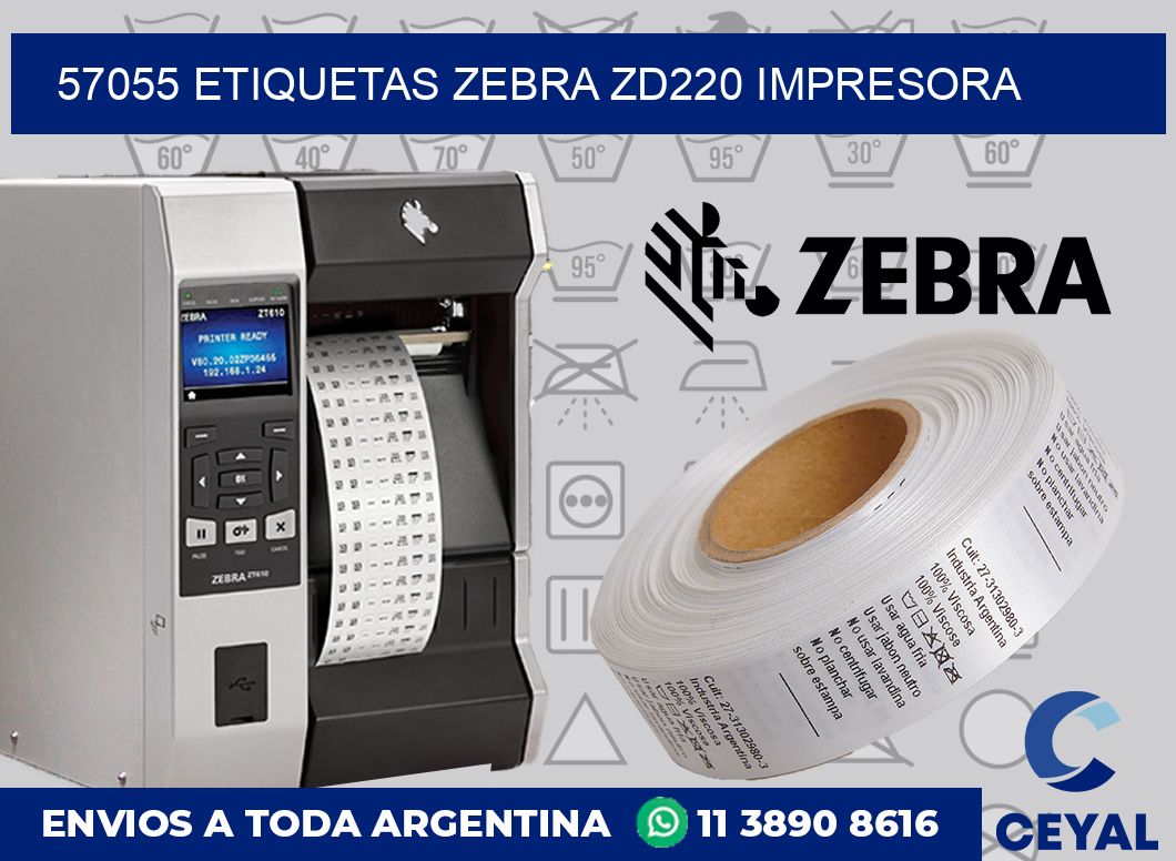 57055 etiquetas Zebra zd220 impresora