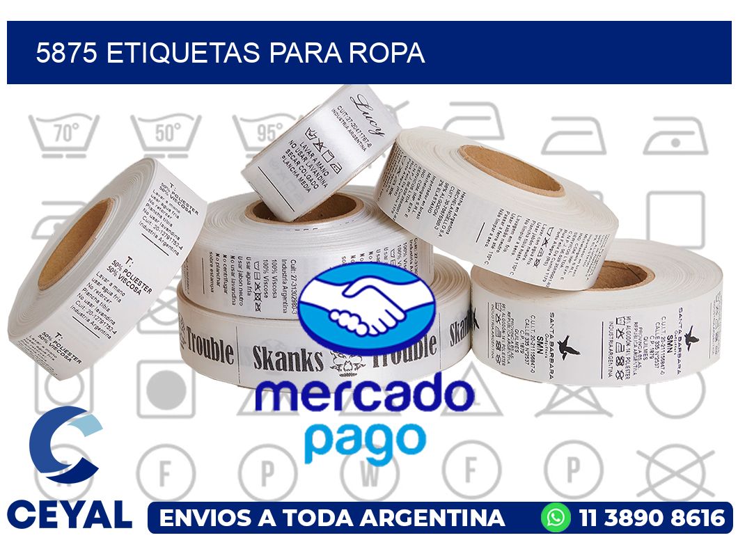 5875 Etiquetas para ropa