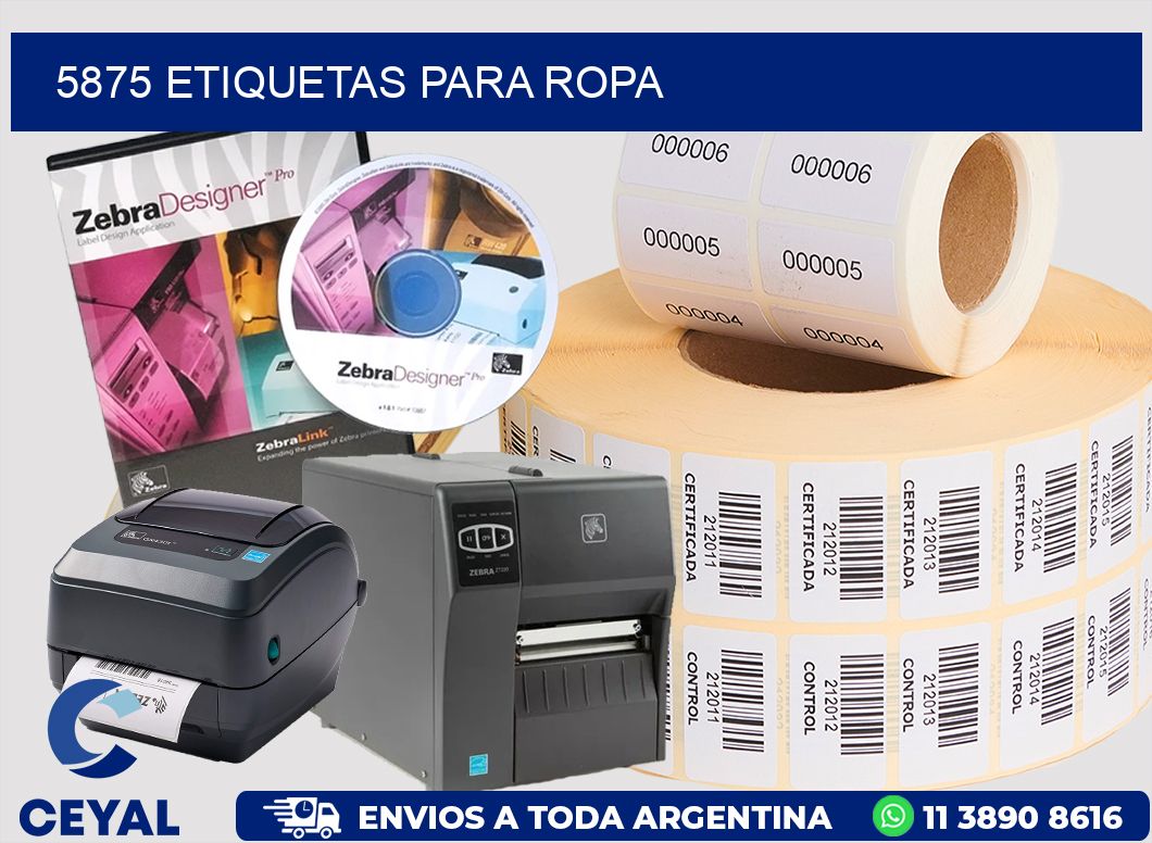 5875 Etiquetas para ropa