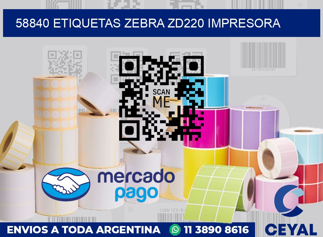 58840 etiquetas Zebra zd220 impresora