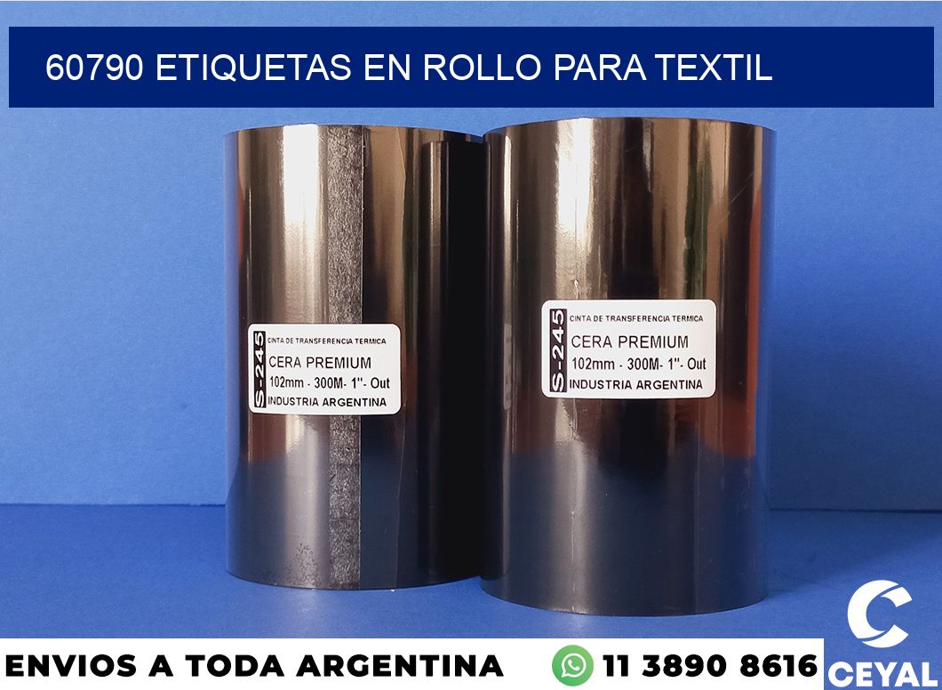 60790 etiquetas en rollo para textil