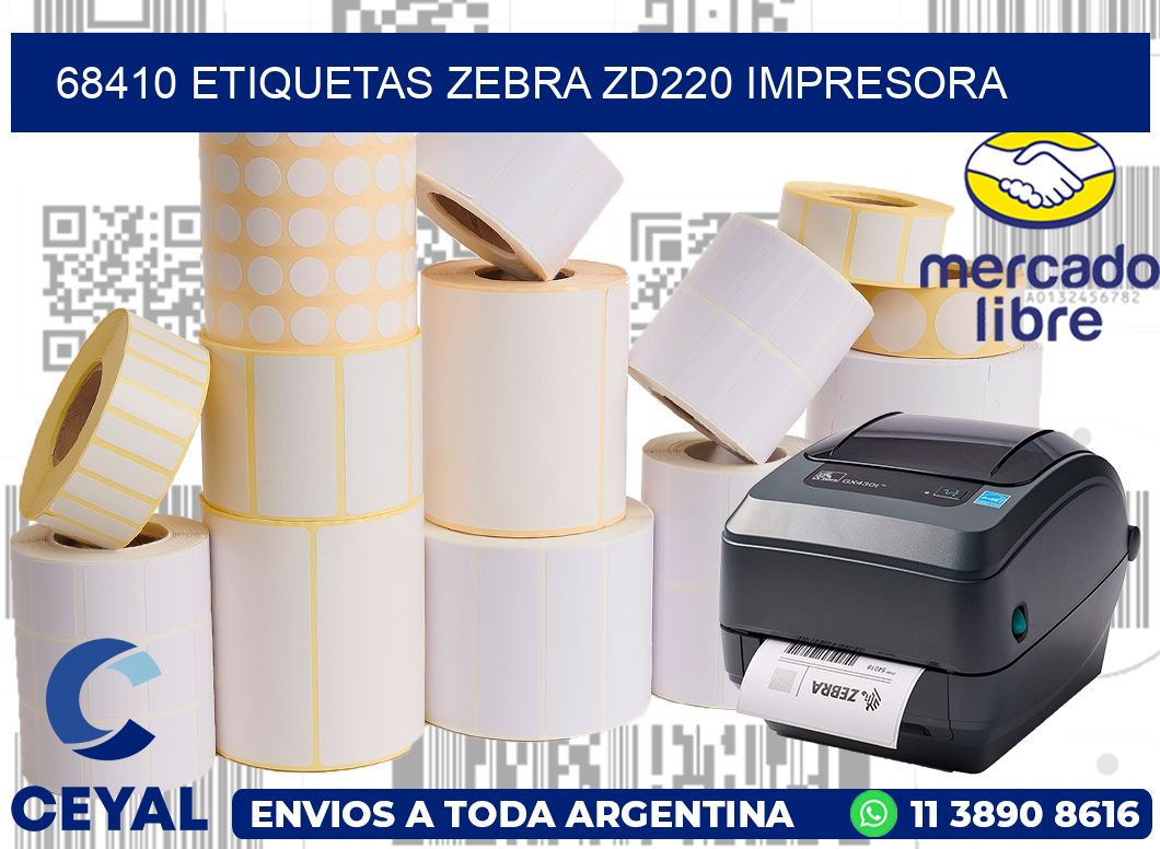 68410 etiquetas Zebra zd220 impresora