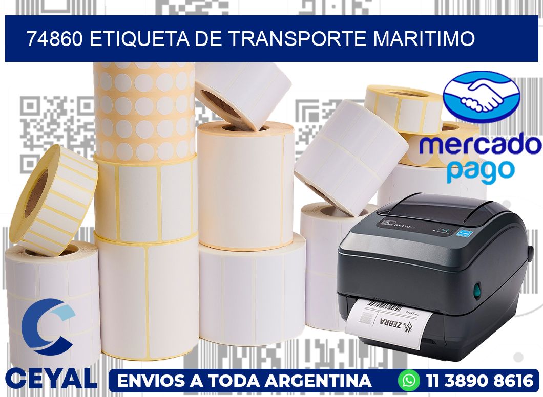 74860 Etiqueta de transporte maritimo