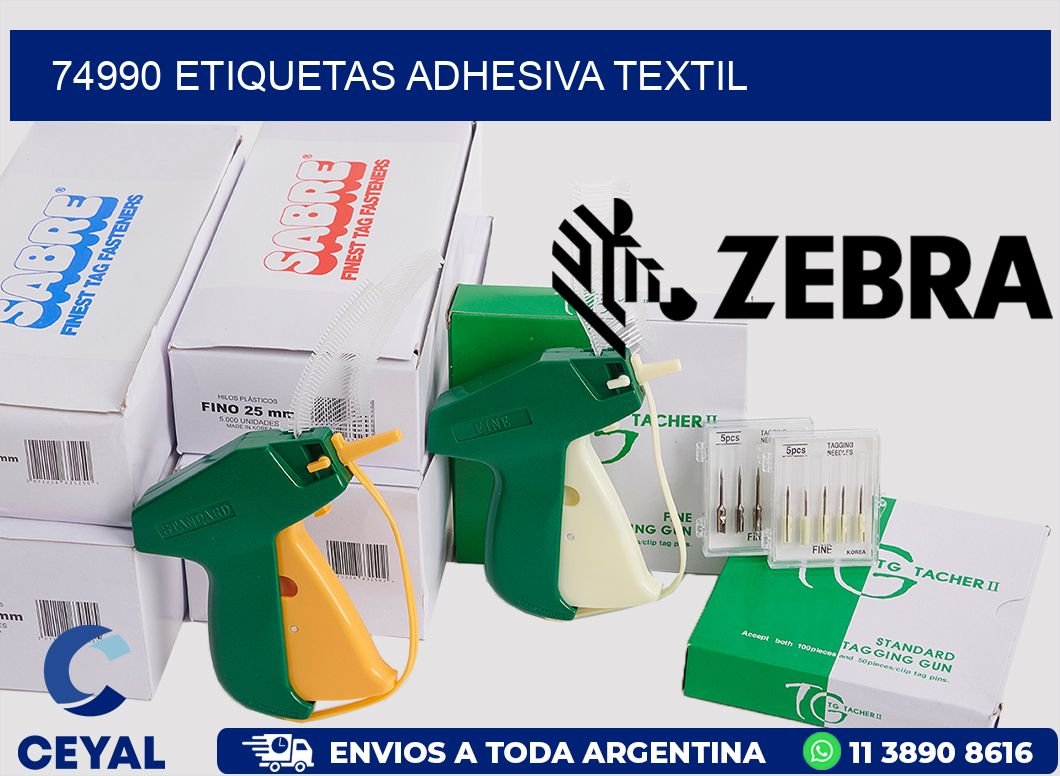 74990 etiquetas adhesiva textil