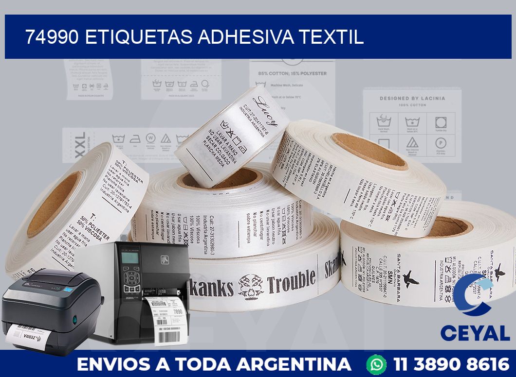 74990 etiquetas adhesiva textil