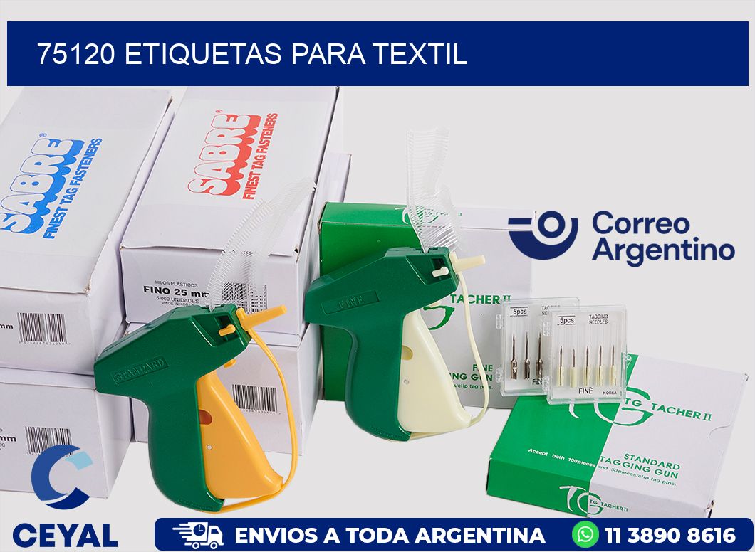 75120 etiquetas para textil
