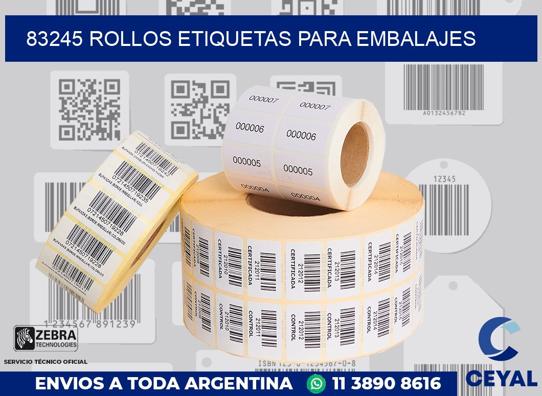83245 Rollos etiquetas para embalajes
