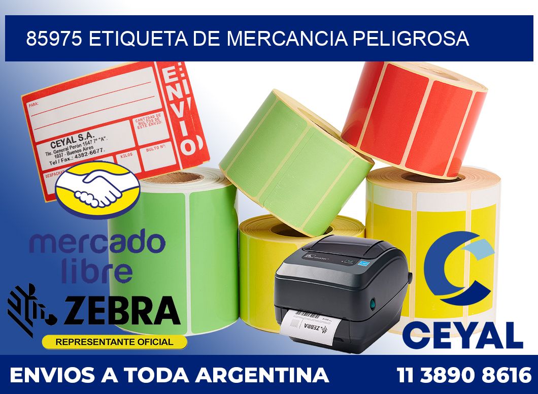 85975 Etiqueta de mercancia peligrosa