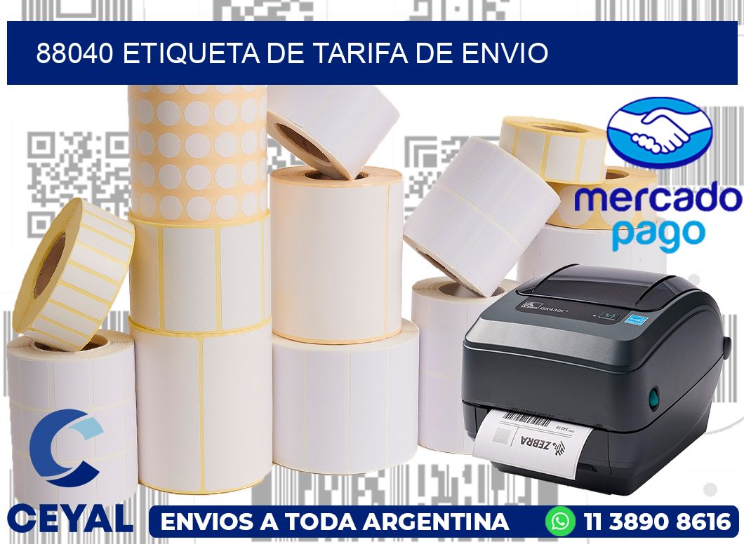 88040 Etiqueta de tarifa de envio